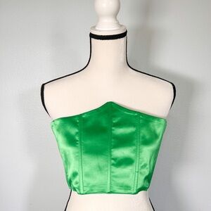 Heiress Beverly Hills Dresses Corset Slip crop top satin green
